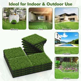 30 PCS 12" x 12' Interlocking Artificial Grass Tiles