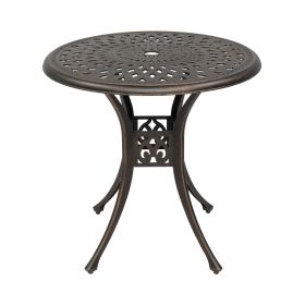 78*78*75cm Circular Diamond Top Courtyard Cast Aluminum Table Bronze
