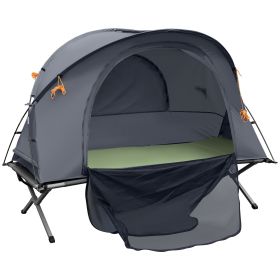 Camping Tent Cot, Multifunctional Folding Tent Combo, Portable Off-Ground Tent Shelter with Self-Inflating Air Mattress and Carry Bag for 1 Perso