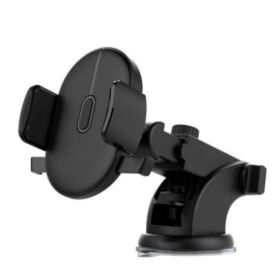 Car Phone Holder Long Rod Telescopic Car Dashboard Suction Cup Type (Option: Black)