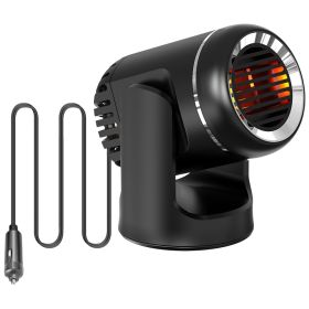 24V 160W Or 12V 120W Portable Car Heater 2 In 1 Heating Cooling Fan Rotatable Demister Defroster With 4.92ft Cord (Option: 12V)