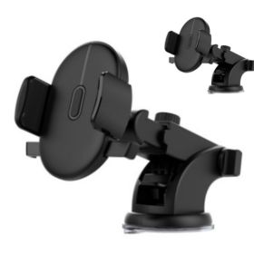 Car Phone Holder Long Rod Telescopic Car Dashboard Suction Cup Type (Option: 2pcs Black)
