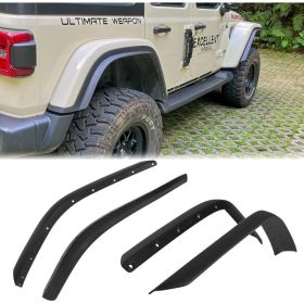 Fenders Front & Rear Fenders Compatible with 2018-2026 Jeep Wrangler JL and JLU Unlimited Rubicon, Off-Road Wheel Fender Liner Set 4 Pcs(Only Fit (Option: Black)