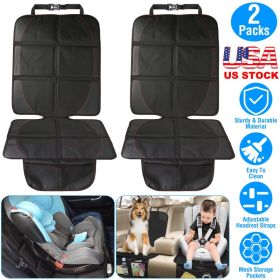2 Packs Car Seat Protector Cushion Mat Pad For Car Renovation With Thick Padding Protector For Child Baby Car Seat Mesh Pockets (Option: Black)