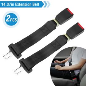 2Pcs Car Seat Belt Extender 14.37in Buckle Tongue Webbing Extension Safety Belt (Option: Black)