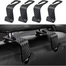 Universal Car Headrest Hooks 2 Units, Hidden Seat Hangers For Purses, Bags, Hats, Coats, Umbrellas And Grocery Bags (Option: Black)