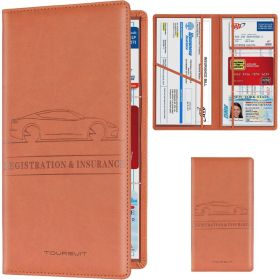 Car Registration And Insurance Card Holder, Vehicle Document Organizer And Storage Case For Auto Papers (Option: Brown)