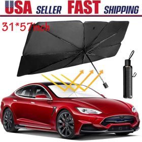 Car Window Sunshade Sun Shade Visor Windshield Cover Auto Car SunShade Foldable UV Umbrella (Option: Silver and Black)