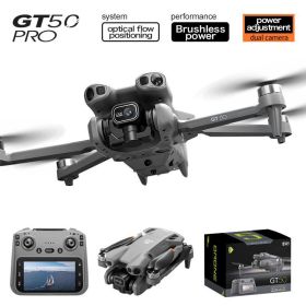 GT50 Foldable RC Drone With Screen Remote Control, Optical Flow Positioning, Obstacle Avoidance, One-Key Takeoff And Landing, Headless Mode, Alti (Option: Single battery)
