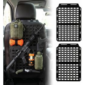 2pcs Tactical Seat Back Molle Panel For 2015-2026 Ford F150, Rigid Organizer Storage Panel With 10 Hook & Loop Straps (Option: Black)