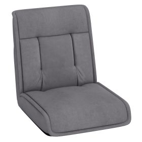 Folding Floor Chair Convertible Lazy Chair with 14-Poistion Adjustable Backrest (Color: Gray)