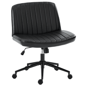 Office chair, backrest, armless office chair, adjustable swivel for comfortable home office, pink, Teddy wool fabric (Color: black PU)