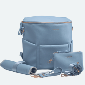 New Perforated Leather Car Seat Cover (Option: Blue grey)