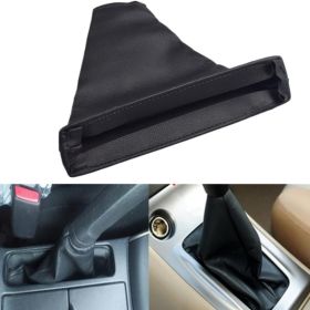 Black Leather Gear Shift And Handbrake Boot Cover For Toyota Corolla 2007-2013 Manual Transmission (Option: Black)
