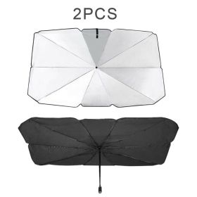 Car Window Sunshade Sun Shade Visor Windshield Cover Auto Car SunShade Foldable UV Umbrella (Option: 2Pcs)