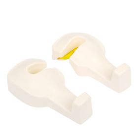 2Pcs Car Seat Headrest Hanger Car Headrest Hanging Hook For Bag Purse Cloth Grocery Organizer (Option: White)