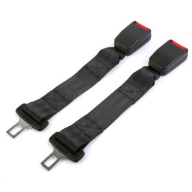 2Pcs Car Seat Belt Extender 14.37in Buckle Tongue Webbing Extension Safety Belt Auto Belt Clip Lengthening (Option: Black)