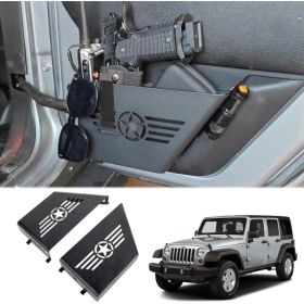 Rear Door Storage Box For 2007-2018 Wrangler JK JKU 4 Door 2pcs (Option: Black)