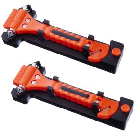 Car Emergency Escape Tool 2 Pack, Window Breaker And Seatbelt Cutter With Protective Bracket, Bright Orange (Option: Orange)