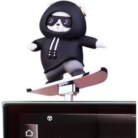 Car Ornament Car Decoration High-temperature Resistant Car Dashboard Ornament Featuring A Skateboarding Bear Boasts Exquisite Craftsmanship And A (Option: Black)
