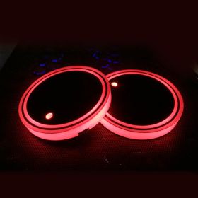 Car LED Light-emitting Coasters Ambience Light (Option: Bi Gang Style-Colorful Diameter 68MM)